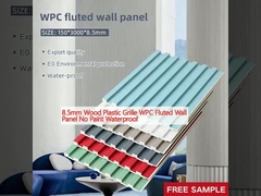 8.5mm Wood Plastic Grille WPC Fluted Wall Panel No Paint Waterproof