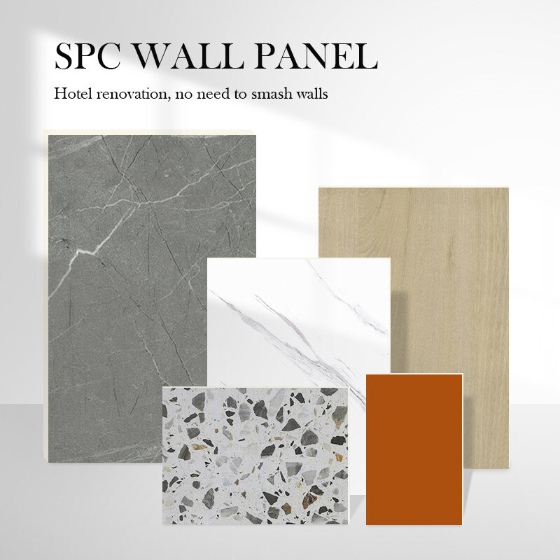 B1 Class Fireproof Spc Stone Crystal Composite Tile Morden Spc Wall Panel With Durable Waterproof Wear Resistant Layer