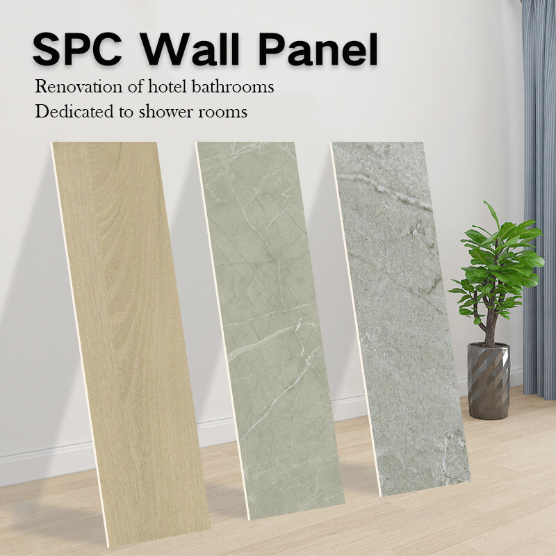 Stone Plastic Composite SPC Wall Panels For Bathroom And Toilet Faux Tile Design Wall Paneling