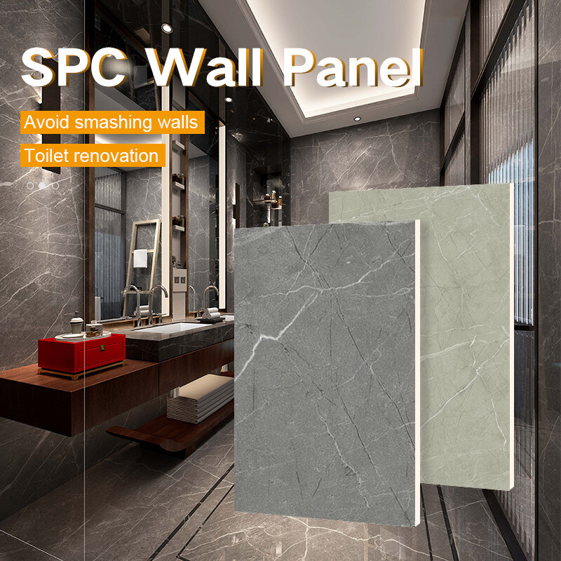 Stone Plastic Composite SPC Wall Panels For Bathroom And Toilet Faux Tile Design Wall Paneling