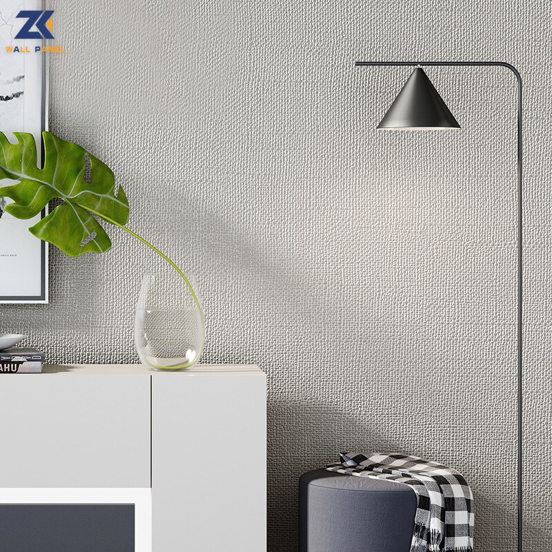 1.22m Wide Wood Veneer Bamboo Charcoal Fabric Texture 3D PVC Kitchen Wall Panels