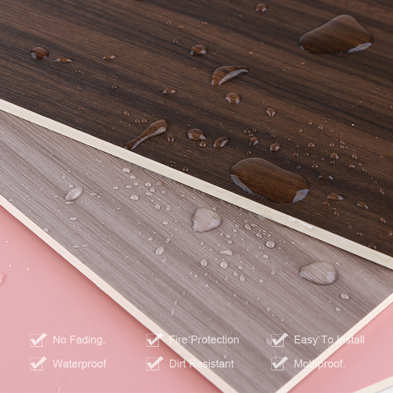 Eco Friendly Fireproof Decorative Wood Grain PVC Bamboo Fiber Wall Paneling