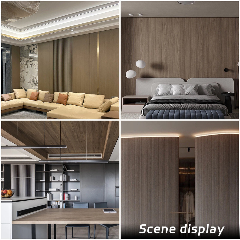 Solid Interior Decoration 1.22m Width Wood Grain Wood Veneer PVC Wall Panel