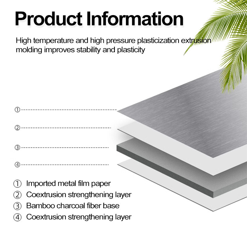 Interior Decoration Metal Wood Veneer Wall Panel Environment Friendly Bamboo Charcoal Wood Veneer