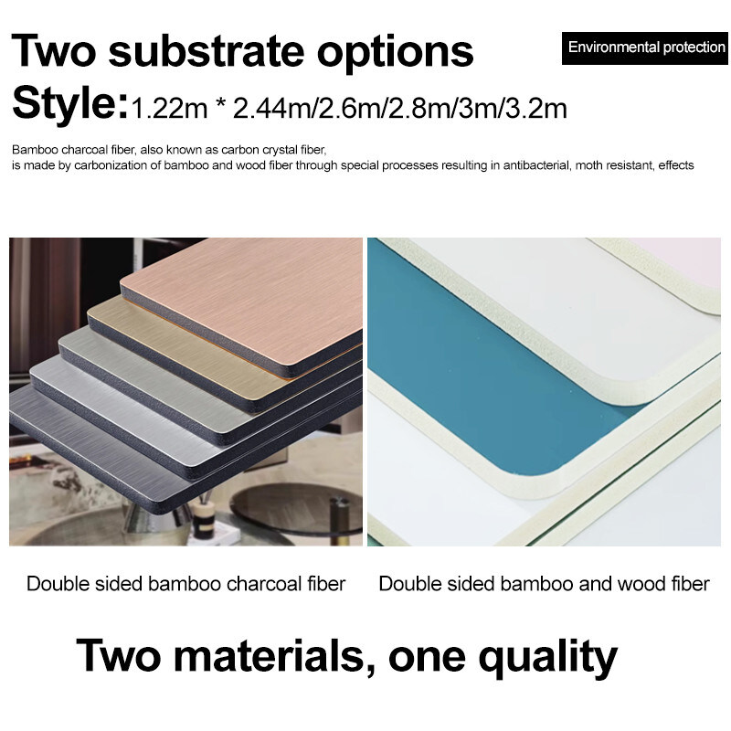 Interior Decoration Metal Wood Veneer Wall Panel Environment Friendly Bamboo Charcoal Wood Veneer