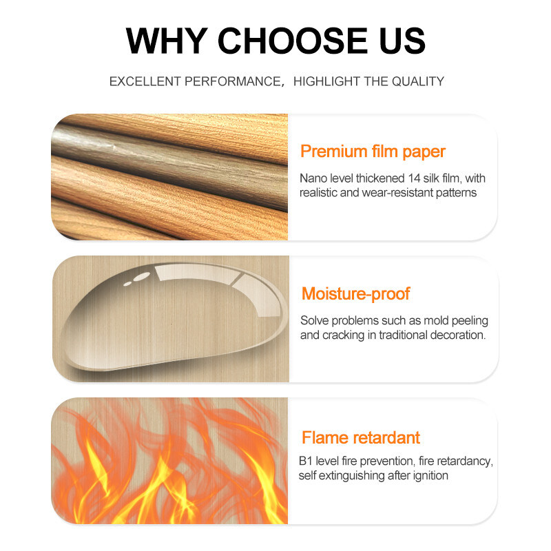 Wood Grain PVC Wall Board 5mm Flexible Bamboo Charcoal Decorative Wall Panel