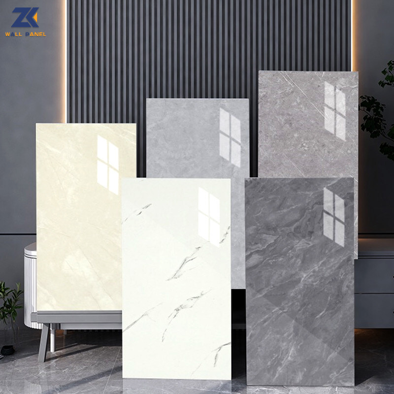 Factory Direct Sales 1.22*2.44 M PET High Gloss Marble Bamboo Charcoal Wall Panel
