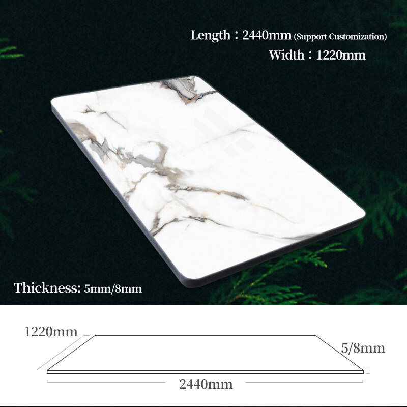 Marble Bamboo Charcoal Wood Veneer Panels Interior Decorative Marble Wall Panels