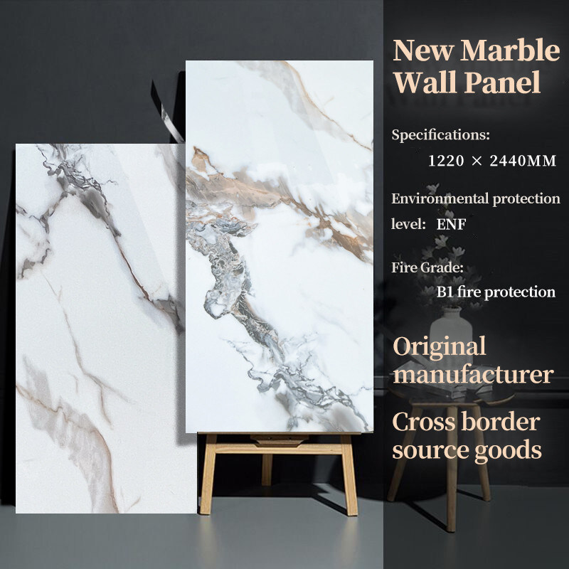 Marble Bamboo Charcoal Wood Veneer Panels Interior Decorative Marble Wall Panels