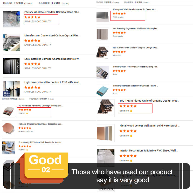 High Density Minimalist Style Bamboo Wood Fiber Veneer PET Marble Wall Panel