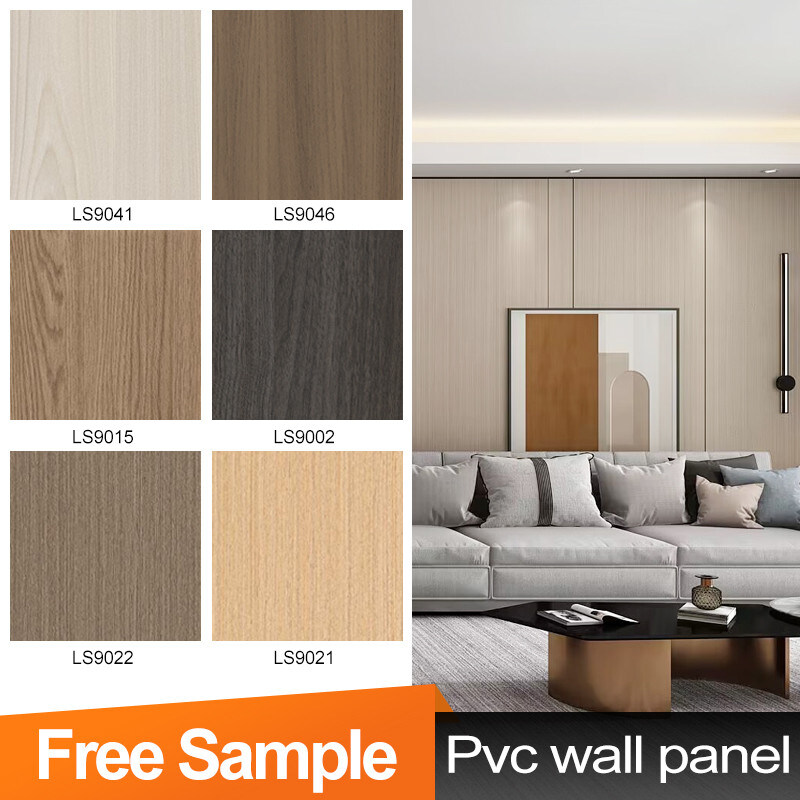 5mm Wood Grain PVC Wall Board Flexible Bamboo Charcoal Decorative Wall Panel
