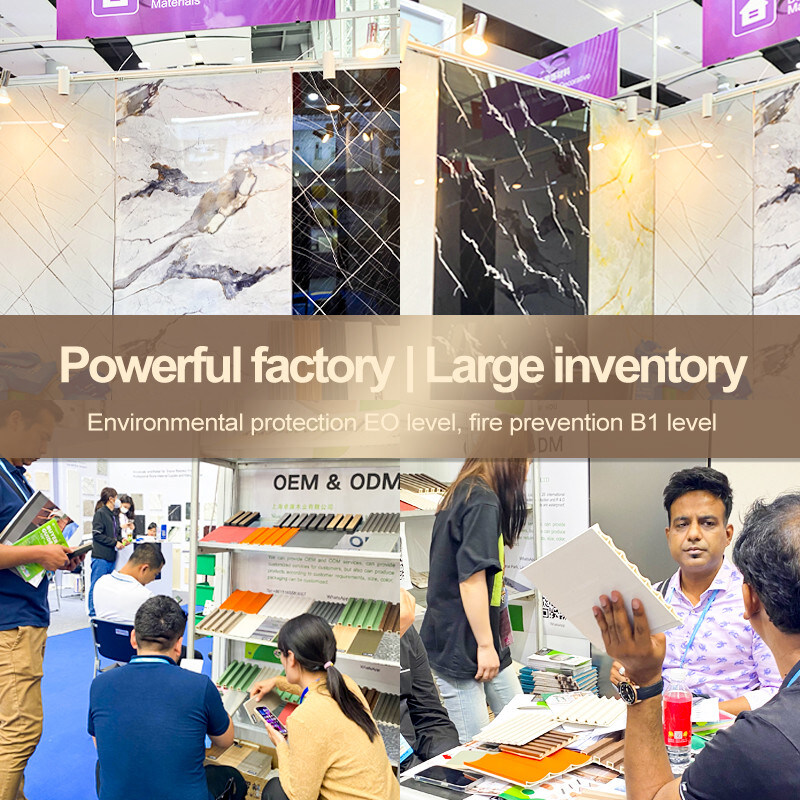 Marble Bamboo Charcoal Wood Veneer Panels Interior Decorative Marble Wall Panels