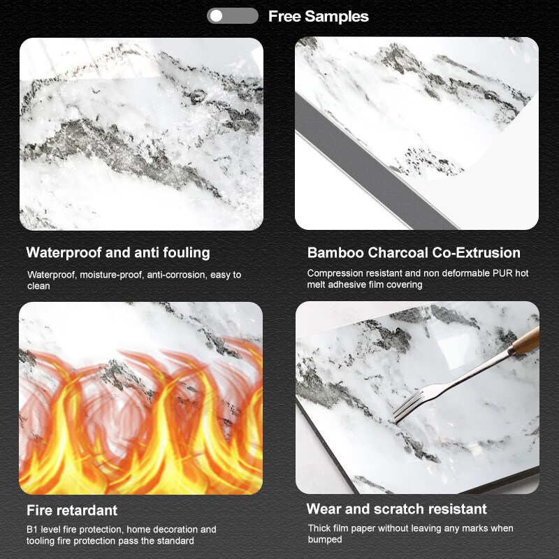 Living Room Waterproof And Fireproof PVC Bamboo Charcoal Wall Panel With Eco-Friendly Material