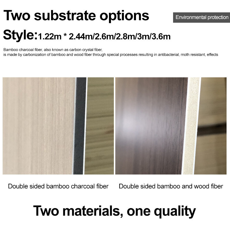 Moisture Proof Bamboo Charcoal Wall Board Wood Sheet For Modern Light Luxury Decoration