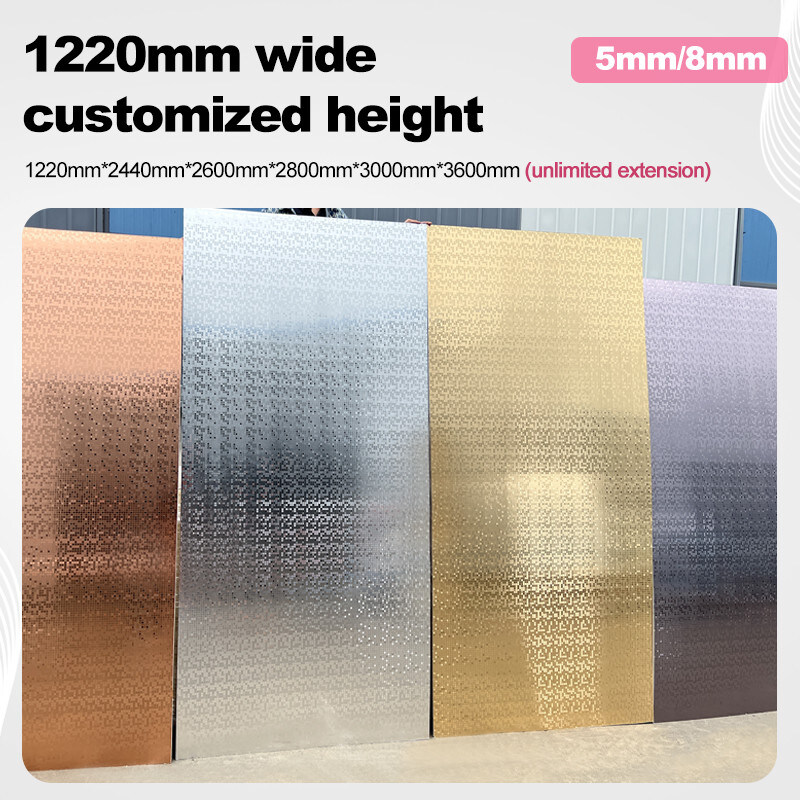 Wall Decorations For Home Bamboo Charcoal Board Moisture Proof PET Metal Mosaic Wall Panel