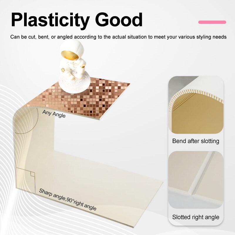 Wall Decorations For Home Bamboo Charcoal Board Moisture Proof PET Metal Mosaic Wall Panel