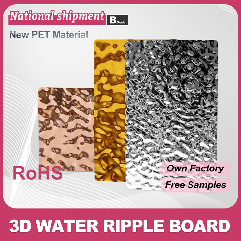 Luxury 3d Water Ripple Charcoal Board Factory Supply Carbon Crystal Plate Wall Panel