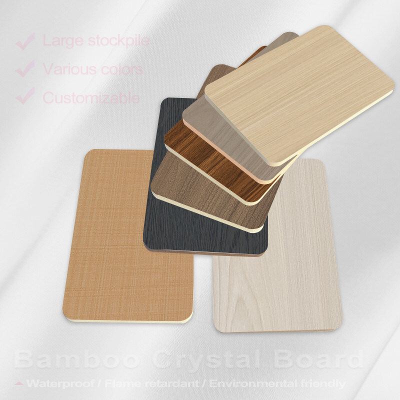 8mm PVC Wall Panel Decorative Fireproof Wood Veneer Bamboo Fiber Seamless Wall Board