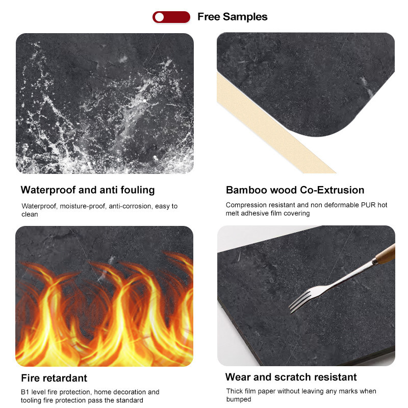 Level B Fire Rating Bamboo Charcoal Wall Board for Modern Light Luxury Decoration