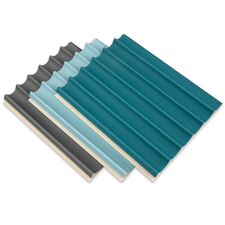 Decorative 3D WPC Wooden Ceiling Outdoor 15mm Round Grille Panel