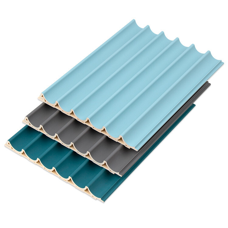 Decorative 3D WPC Wooden Ceiling Outdoor 15mm Round Grille Panel