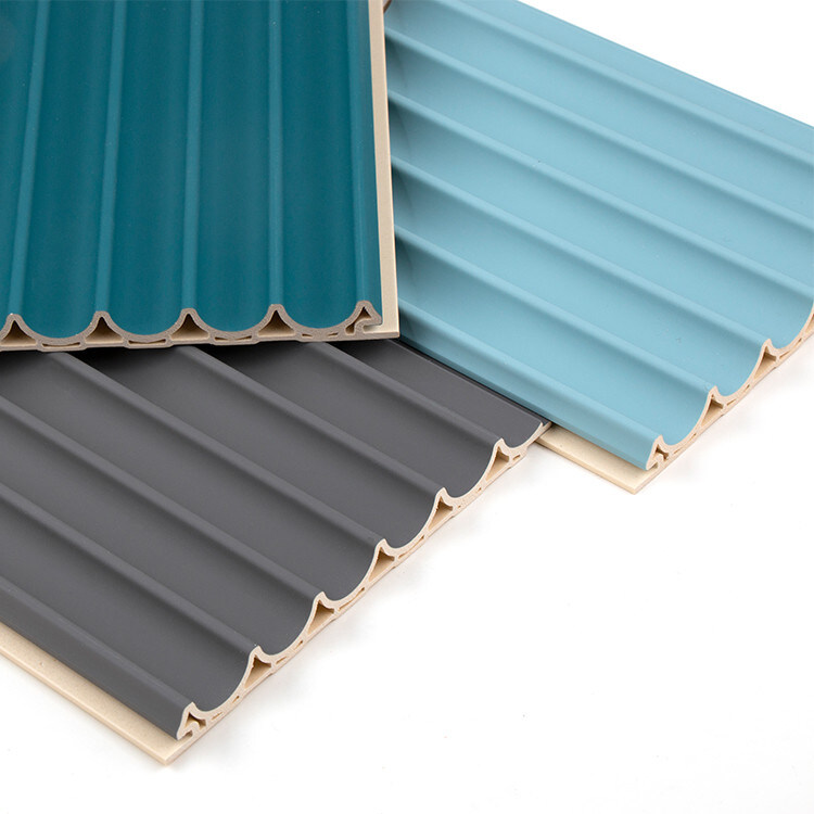 Decorative 3D WPC Wooden Ceiling Outdoor 15mm Round Grille Panel