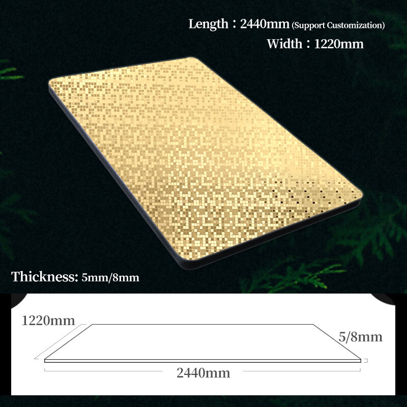 High Quality New Product Golden Metal Mosaic Bamboo Charcoal Co-Extruded Wood Veneer Panel