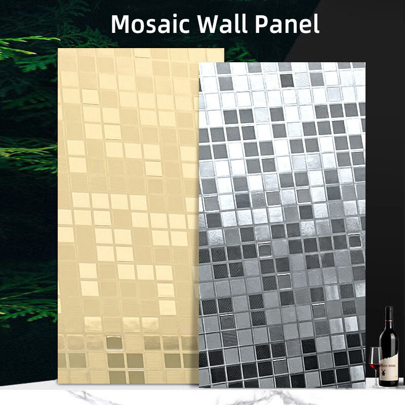 High Quality New Product Golden Metal Mosaic Bamboo Charcoal Co-Extruded Wood Veneer Panel