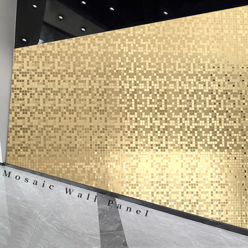 High Quality New Product Golden Metal Mosaic Bamboo Charcoal Co-Extruded Wood Veneer Panel