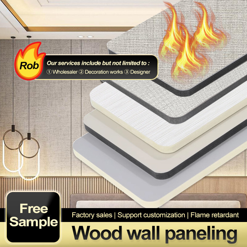 PVC Bamboo Charcoal Wood Veneer Interior Decorative Wood Wall Paneling
