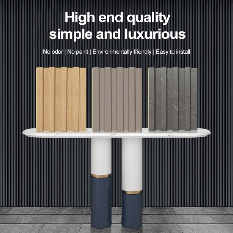 Interior Decorative WPC Wall Panels 3D Solid Wood Grill Panel