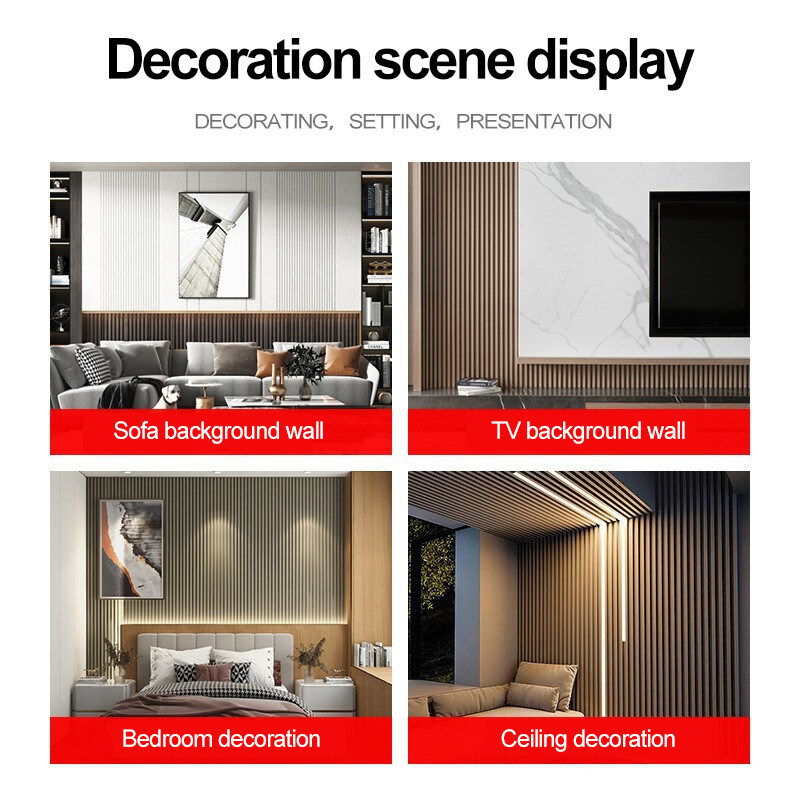 Interior Decorative WPC Wall Panels 3D Solid Wood Grill Panel