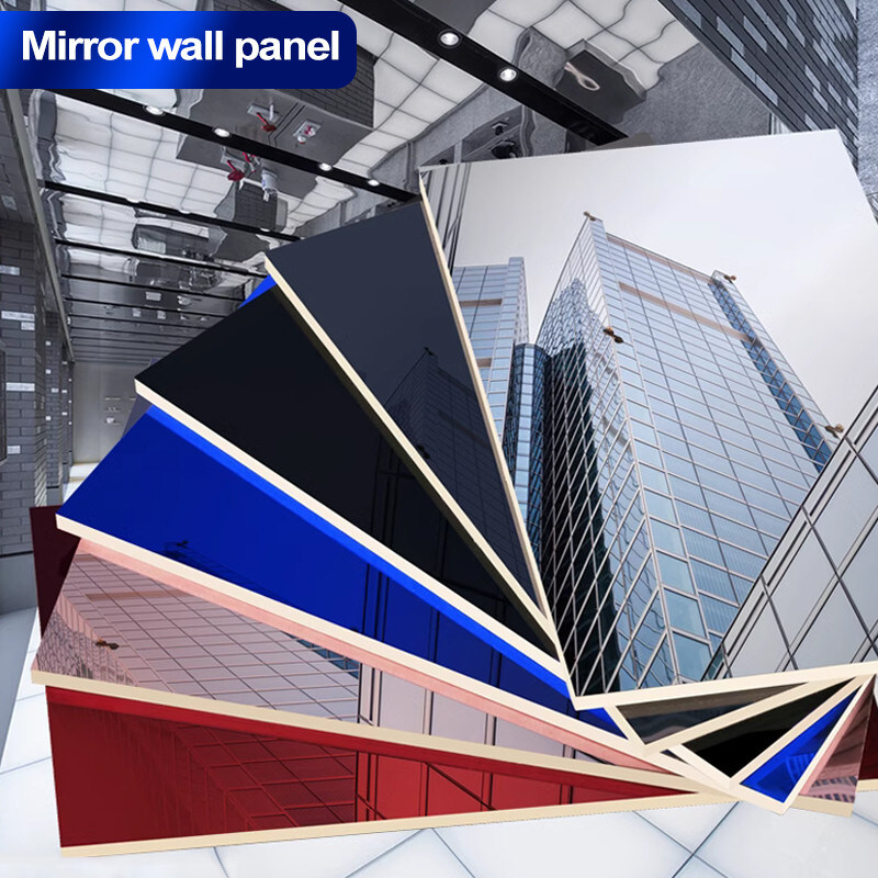 Interior Decorative 5mm Mirror Wood Wall Paneling PVC Wall Panel