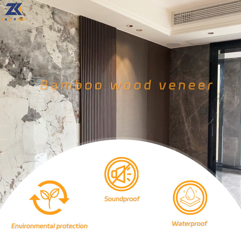 Eco Friendly Formaldehyde Free Marble Interior Decoration Wall Panel Bamboo Charcoal