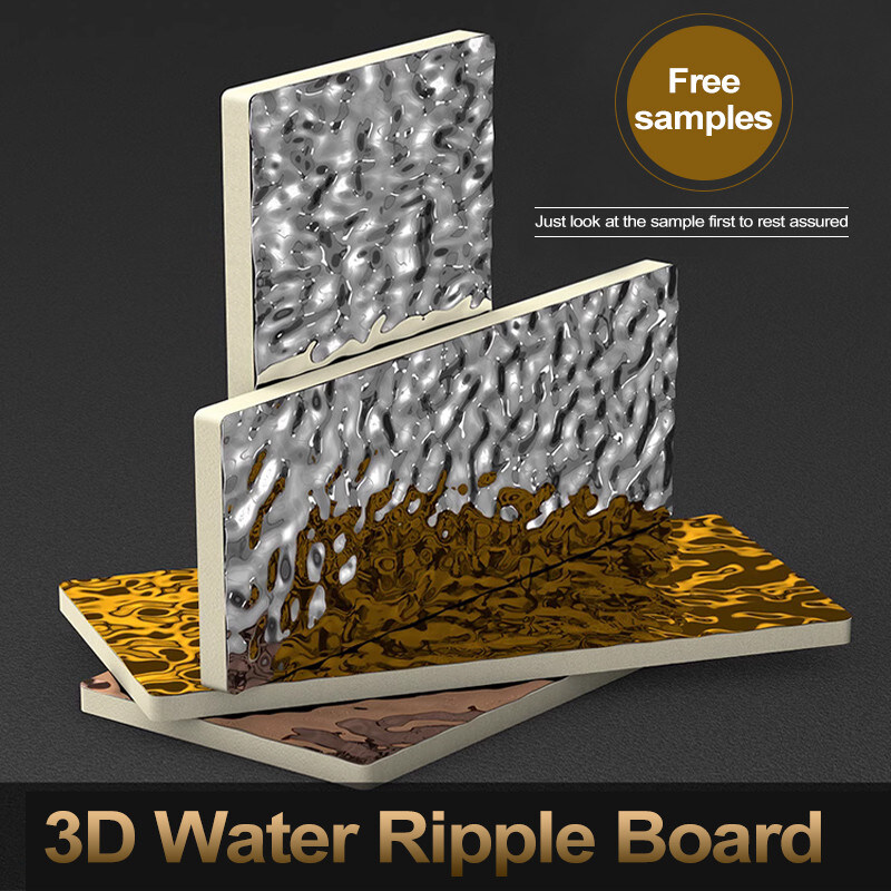 Luxury Waterproof 3D Water Ripple Wall Board PVC Interior Wall Panels For Hotel
