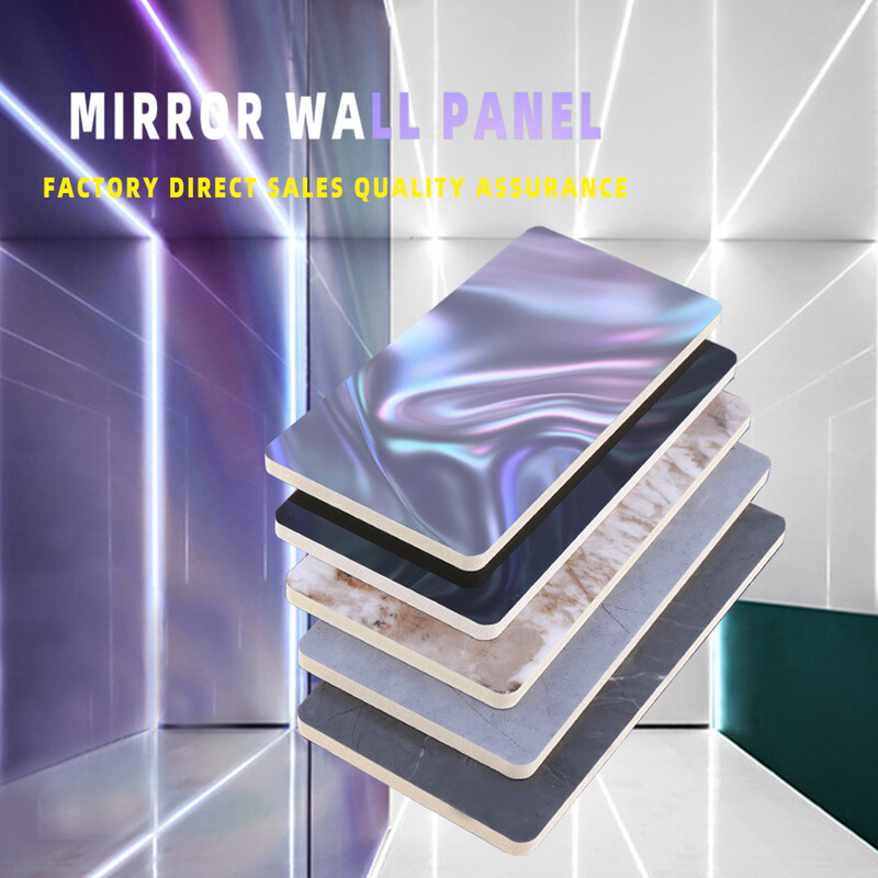 Indoor Wall Decoration PVC Mirror Bamboo Fiber Wall Board 2.44m 2.6m 2.8m