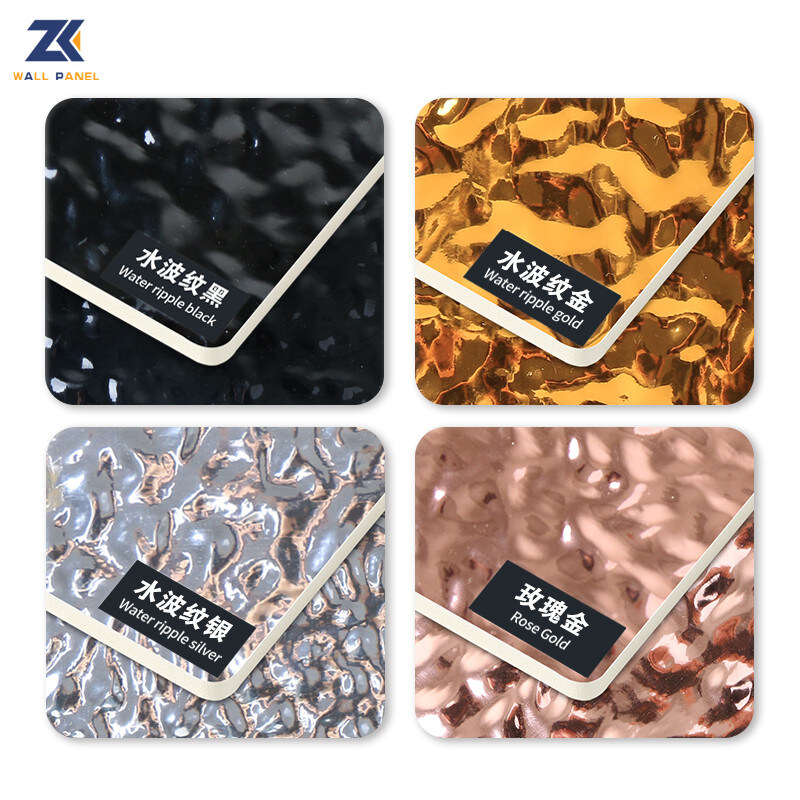 Decorative Fireproof Water Ripple 3D Wood Plastic Bamboo Charcoal Wall Panels