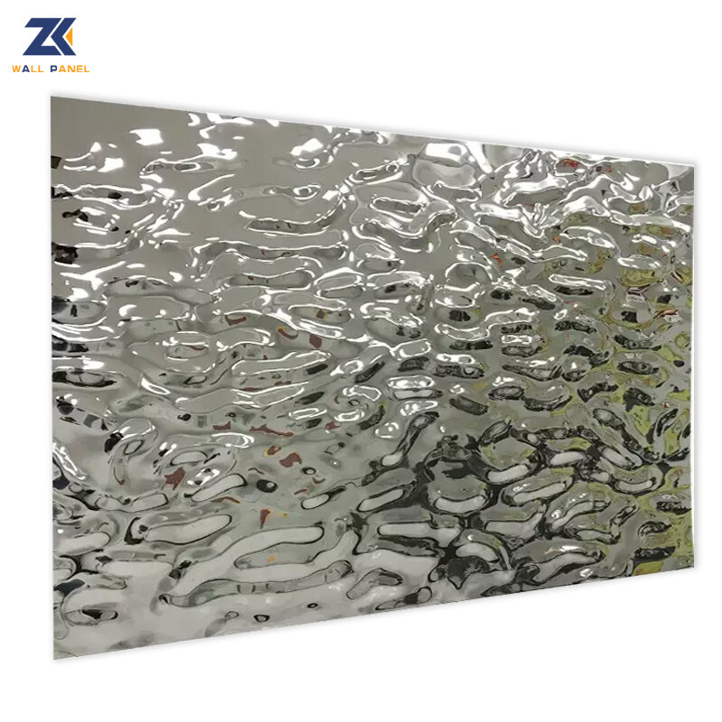 Decorative Fireproof Water Ripple 3D Wood Plastic Bamboo Charcoal Wall Panels