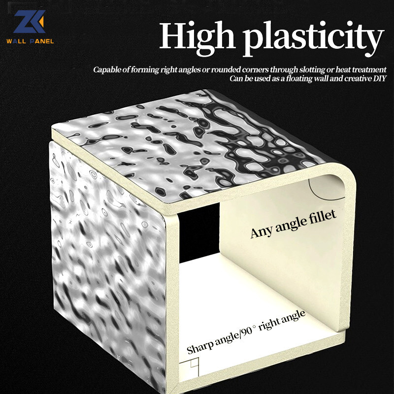 PET 3D Water Ripple Wood Veneer 8mm High Density Bamboo Charcoal Wood Wall Panel