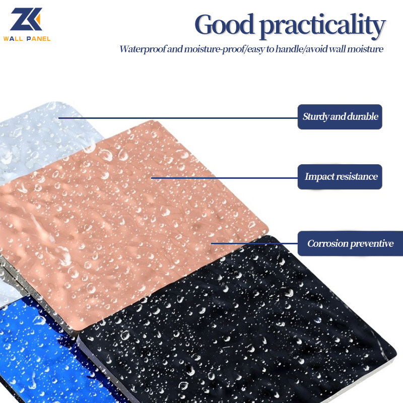 PET 3D Water Ripple Wood Veneer 8mm High Density Bamboo Charcoal Wood Wall Panel