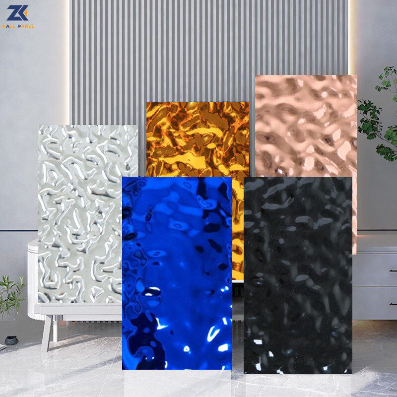 Interior Decorative PVC PET Water Ripple Panel 3D Wall Panel