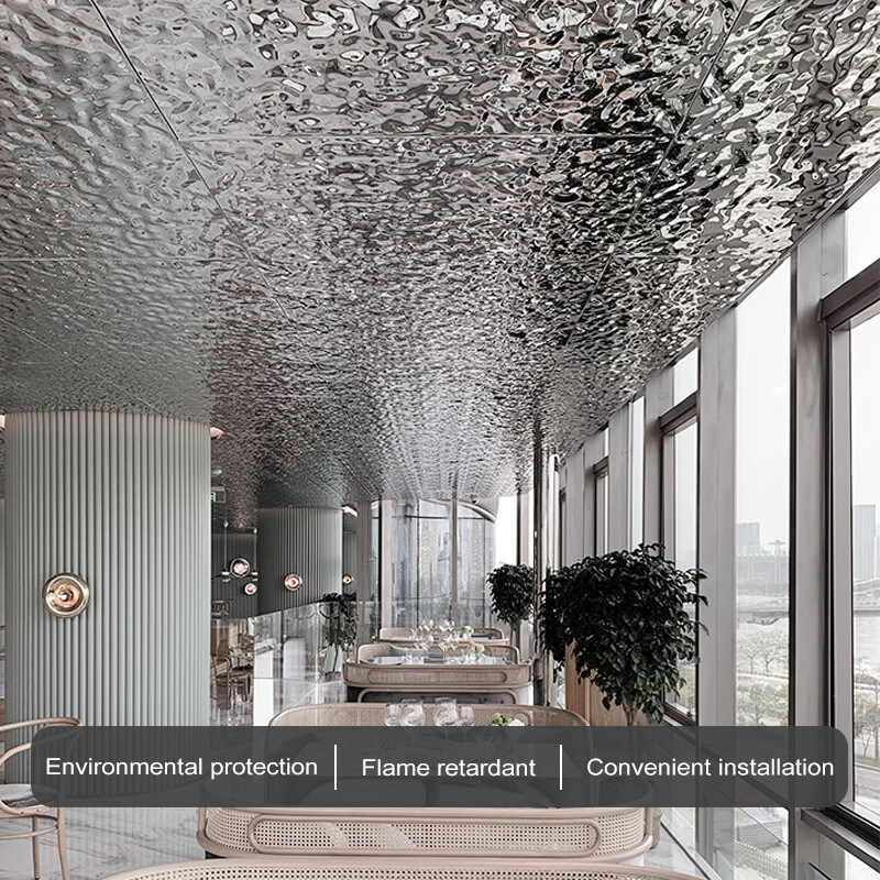 Waterproof Decorative Wall Panels Water Wave Pattern Bamboo Charcoal Wood Veneer Panels