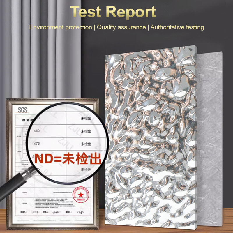 Waterproof Decorative Wall Panels Water Wave Pattern Bamboo Charcoal Wood Veneer Panels