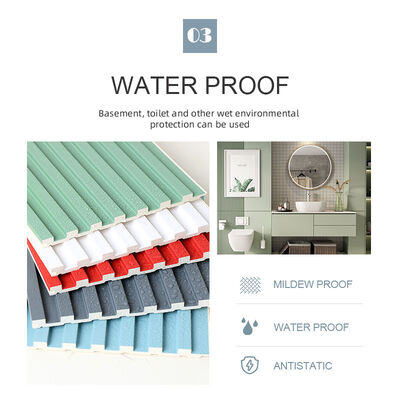 8.5mm WPC Fluted Wall Panel Waterproof Fireproof Custom Sizes