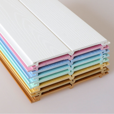 Embossed WPC Fluted Wall Panel 15mm Acid And Alkali Resistance