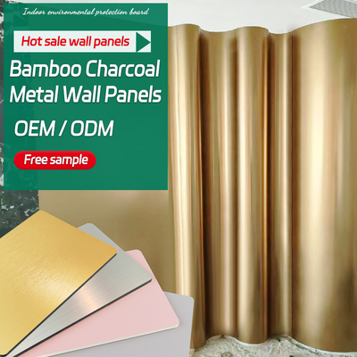Factory Direct Sales Light Luxury Waterproof Metal Bamboo Charcoal Wood Veneer