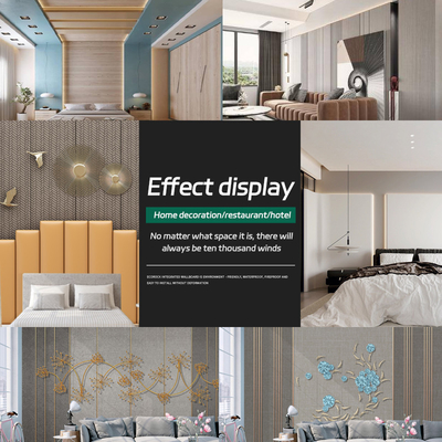 8 Mm Modern Luxury Bamboo Fiber Wood Veneer Fabric Textured PVC Panel Walls
