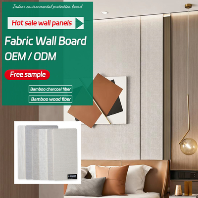 8 Mm Modern Luxury Bamboo Fiber Wood Veneer Fabric Textured PVC Panel Walls